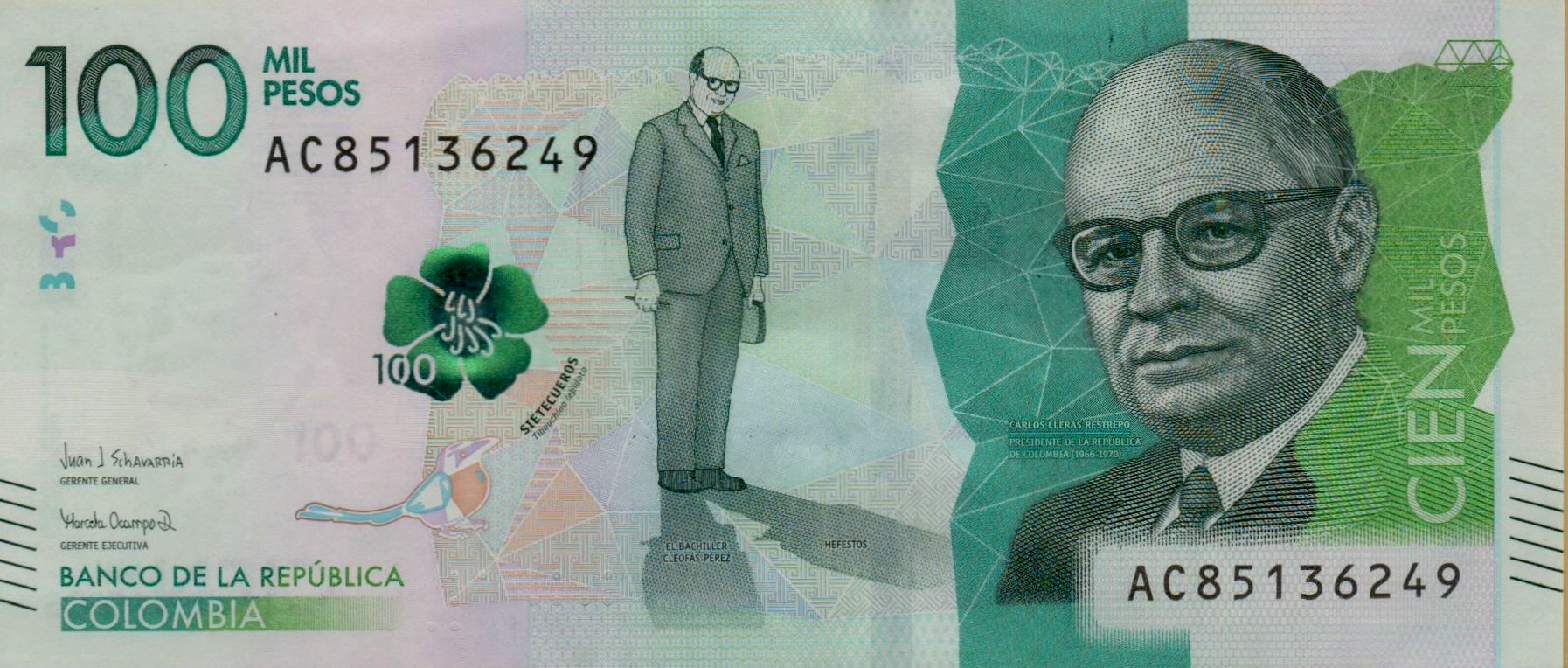 Colombia 100 2019 UNC P-463/c
